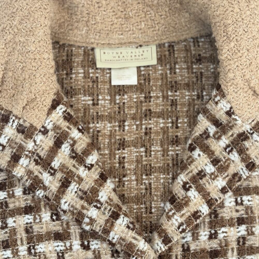 Vintage Boyne Valley Weavers Women's Wool‎ Blend Button Plaid Jacket Ireland XL - Picture 2 of 8